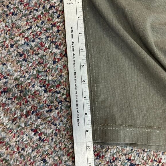 Prana Hybridizer Sage Green Rip Stop Flat Front Active Shorts Sz 34 X 10 - Picture 15 of 16